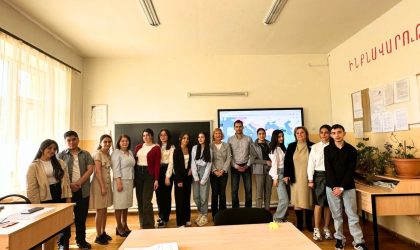 Visual Armenia Foundation Main Donor and The Executive Director Visit Sisian High School